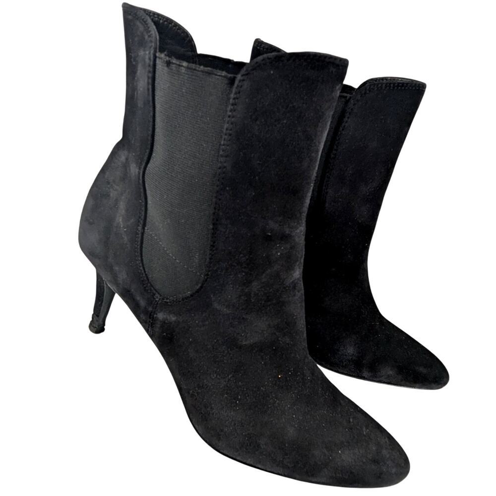 LAUREN BY RALPH LAUREN! BLACK GENUINE SUEDE LEATHER POINTY TOE BOOTS! SZ 10B